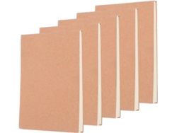 Juego de 5 libretas pequeñas de bolsillo en blanco, impresas en papel Kraft grueso, con 100 hojas cada una. SFUSHOS
