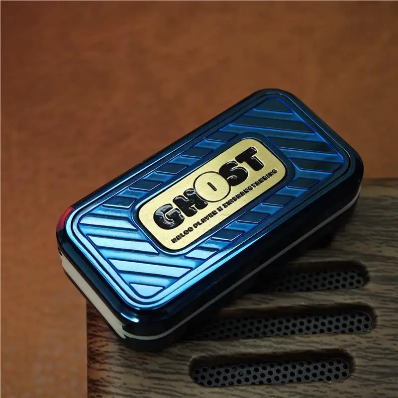 Fidget Spinner Magnético (azul) Con Trinquete Y Placa Deslizante Mecánica, Juguete Táctil De Metal Para Aliviar El Estrés.
