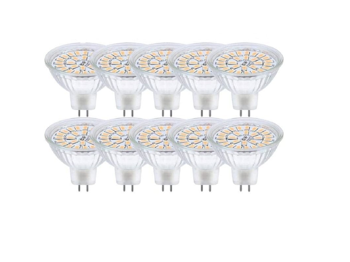 Bombilla Led Gu5.3 Mr16 De 12 V Y 3 W, Equivalente A 30 W, Luz Blanca Cálida De 3000 K, Paquete De 10 clase Energética Smr