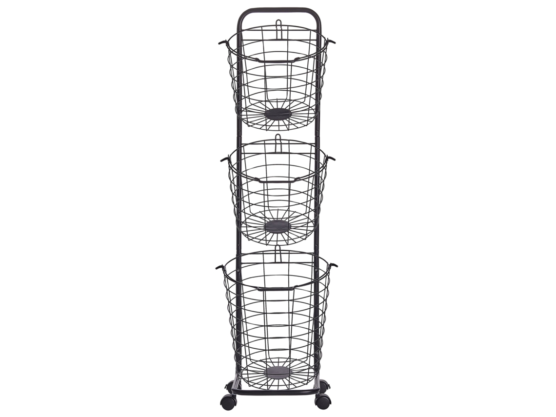 Carrito de almacenamiento con cestas BELIANI Ayapal de Metal Negro 37x37x123