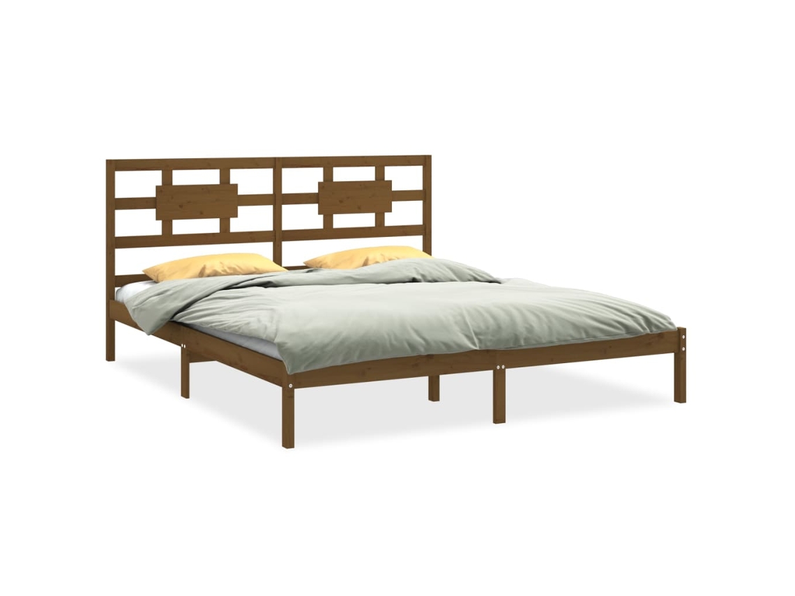 Maison Exclusive - Estructura De Cama Madera Maciza De Pino Marrón Miel 200x200 Cm