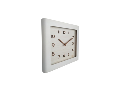 Reloj de pared con marco cuadrado de madera de tilo KARLSSON Sole