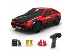 Carro Rc de Drift 4wd Vermelho, Escala 1/24, 2.4g, Modelo Rtr, com Duas Baterias Wh S811. MDUG
