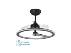 Ventilador 110w Dc Chom Negro 3 Aspas Transp. 46/66x62x62cm 6velocidades 3 Colores con remoto, Memoria Y Temporizador 9350lm FABRILAMP