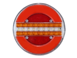 Luz trasera dinámica de 24 V con 49 LED, luz de freno, luz diurna, intermitente secuencial y luz estroboscópica para coches, barcos y remolques.