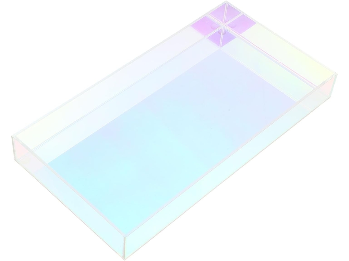 Bandeja Almacenamiento Material Acrílico Sólido Transparente Elegante Organiza Almacena Diseño Refinado