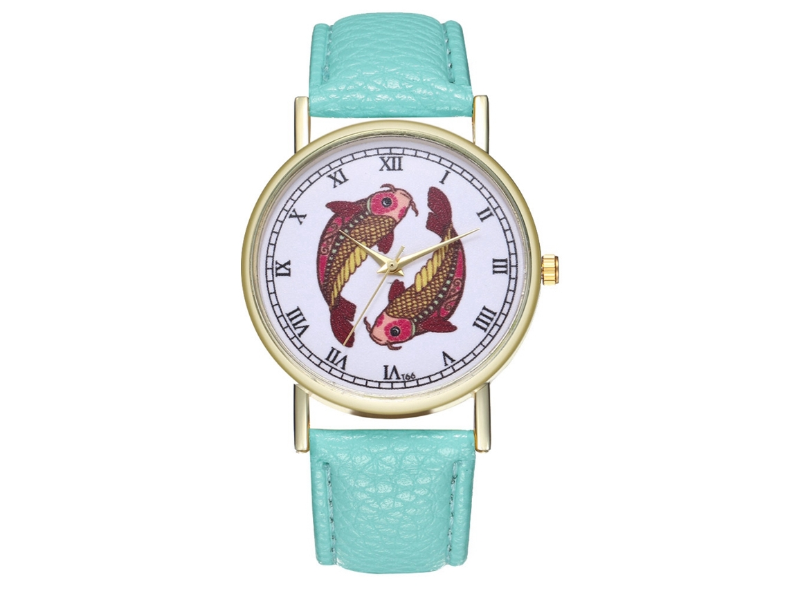 Reloj De Pulsera Analógico De Aleación Con Detalles De Cuero - Moderno Para Hombres Y Mujeres T66-a Mint