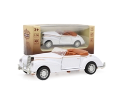 Coche De Juguete Clásico Roadster De Aleación Con Sonido Y Luz, Modelo Mini Blanco.