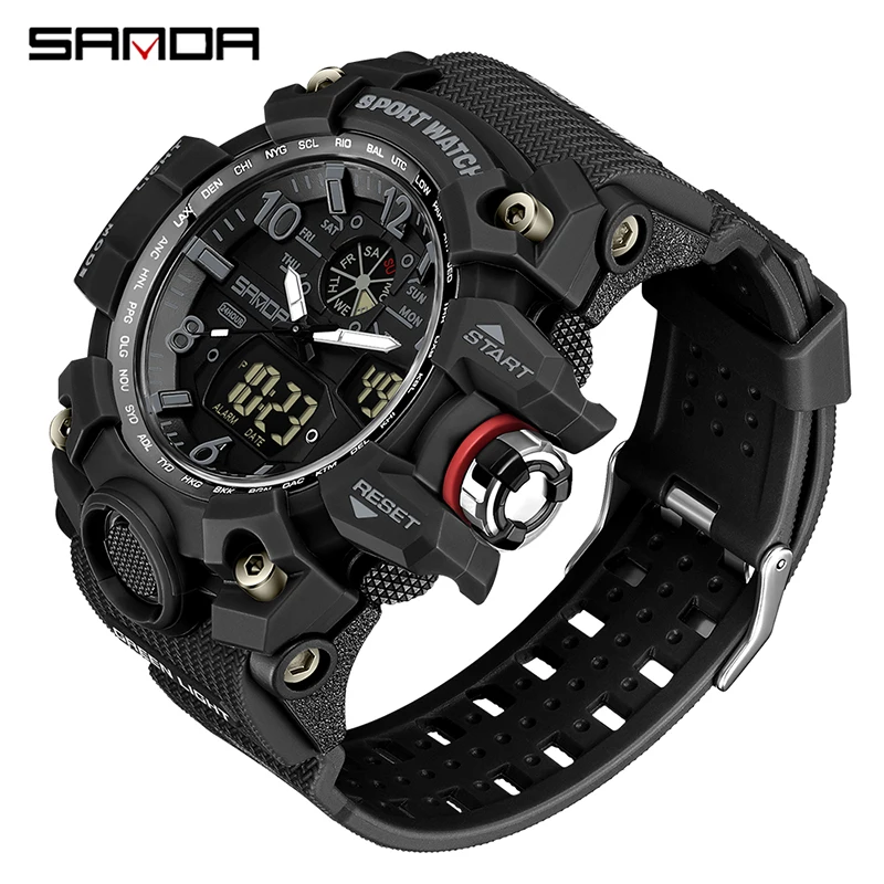 Reloj Deportivo Digital A Prueba De Golpes Para Hombre (negro), Reloj De Pulsera Electrónico Resistente Al Agua.