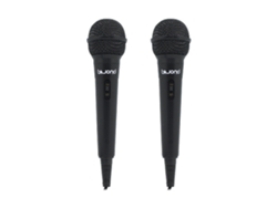 BIWOND WONDERFUL EXPERIENCE Biwond Mic Karaoke St12 Pack 2X Micrófonos Cápsula Unidireccional Conector Jack 6.3 Mm 2.5M Cable Alta Calidad Negro