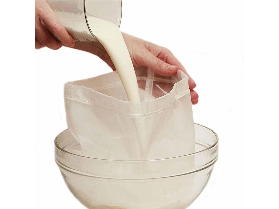 2 Pçs Saco De Leite De Nozes De Qualidade Alimentar De Malha Fina Premium Para Leite De Amêndoa/Leite De Soja Pano De Algodão De Malha Fina E Filtro