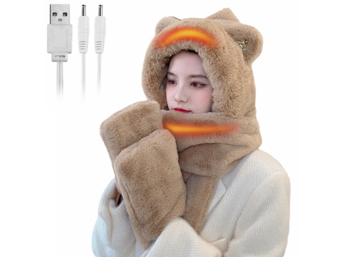 Gorro Bufanda Guantes Calientitos 3 En 1 Pelo Suave Con Orejas Bonitas Para Mujeres Niñas Invierno