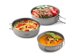 Cubeta Ultraligera De Titanio Con Asa Plegable Para Acampar, Hacer Senderismo Y Picnics Al Aire Libre.