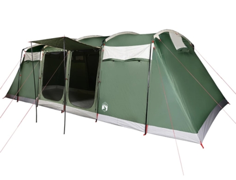 Tienda de campaña familiar túnel 10 personas VIDAXL impermeable verde
