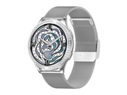Reloj inteligente Bestvite con llamadas Bluetooth, modos deportivos y detalles de diamantes, plateado