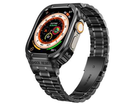 Funda protectora de reloj integrada de metal para Apple Watch Ultra 49 mm (negro)