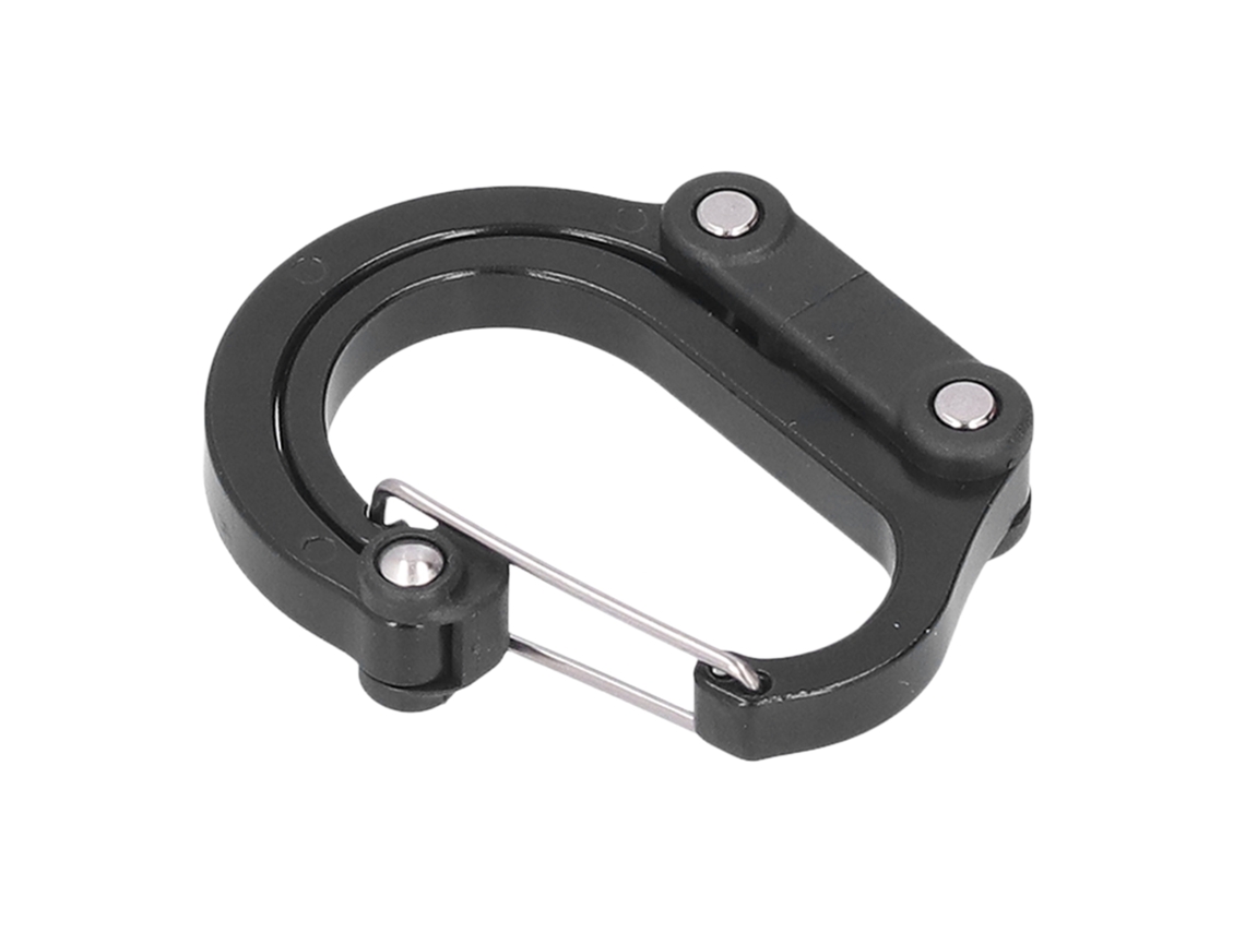Mosquetón Portátil Multifuncional De Aleación De Aluminio En Forma De D Para Camping, Senderismo Y Actividades Al Aire Libre - Negro