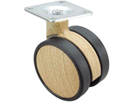 Rueda giratora placa 10dkm75 nylon-madera haya ALEX