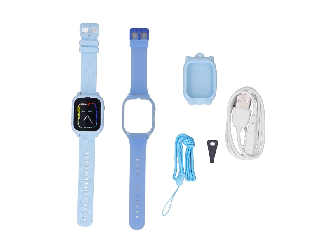 Rebe-reloj Inteligente Para Niños Con Pantalla Grande Hd, Mensajes De Voz, Llamadas Vídeo Y 4g Azul