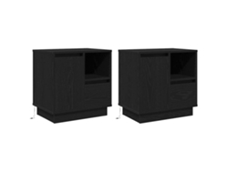 Juego de 2 mesitas de noche de roble negro 50x34,5x50 cm MAISON EXCLUSIVE