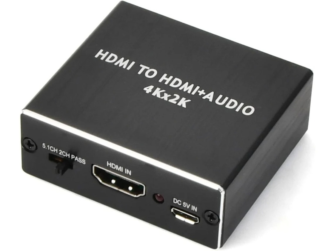 Extractor/divisor de audio HDMI 4K 60 Hz, salida óptica, SPDIF-E, entrada auxiliar de 3,5 mm, estéreo, paso directo, 2.0/5.1 canales Yizhood