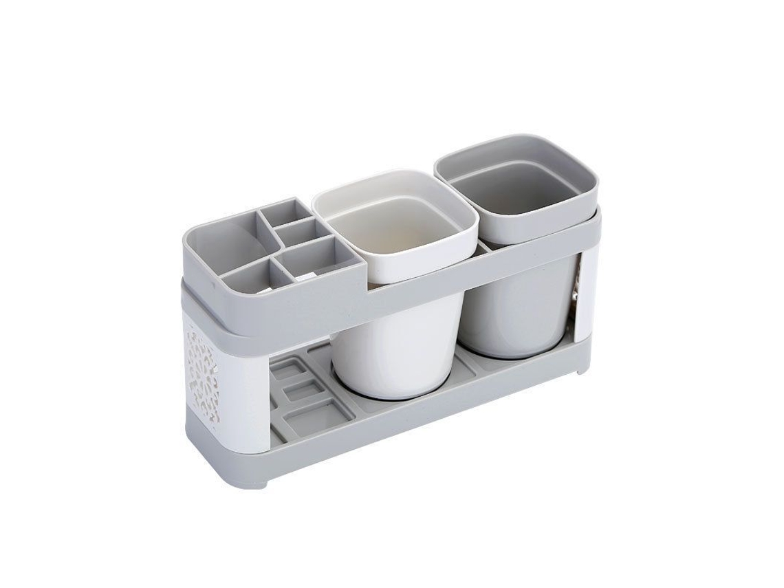 2026-portacepillos Eléctricos Baño Linjou Organizador De Almacenamiento Con 2 Vasos Plástico Abs Sin Bpa