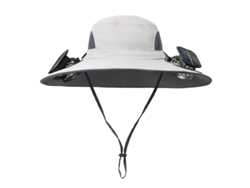 Chapéu De Sol Chrui Com Ventilador Solar E Proteção Upf 50+ (cinza Claro)