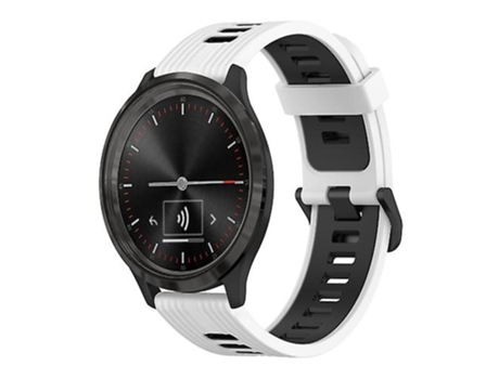 Correa para garminmove 3, correa de reloj de silicona bicolor con patrón vertical de 20mm, blanco-negro VENISYMLIS