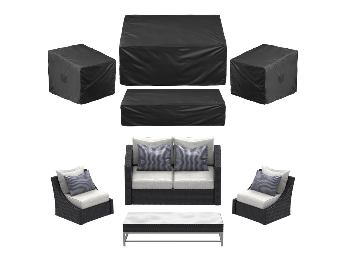 Juego de 4 fundas impermeables 420d para muebles de jardín Tekmaquinas