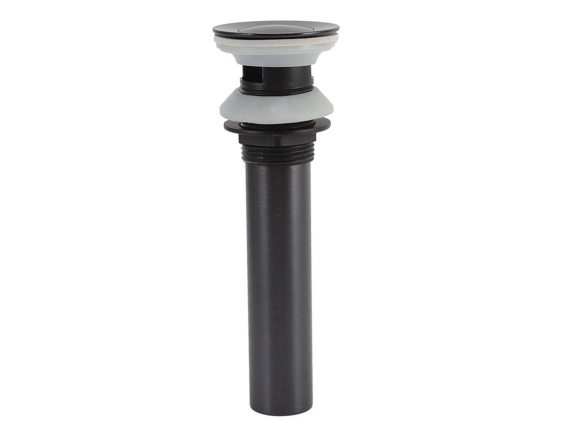 Desagüe Para Lavabo De Baño, Latón, Acero Inoxidable, Con Junta Emergente Y Orificio De Rebosadero.