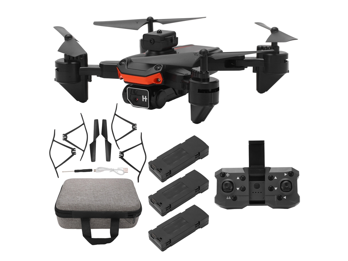 Dron cuadricóptero 2026 con sistema para evitar obstáculos, cámara 4K HD con zoom de 50x, 3 baterías y kit profesional.