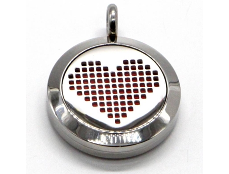 Collar ZEN'ARÔME Cœur Pixel (Acero Inoxidable - Plateado - 50 x 2.5 cm)