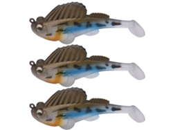 Juego De 3 Señuelos Artificiales De Pesca Fat Head Swimbaits, Accesorios 001 Con Ojos 3d Y Anzuelo Oculto.