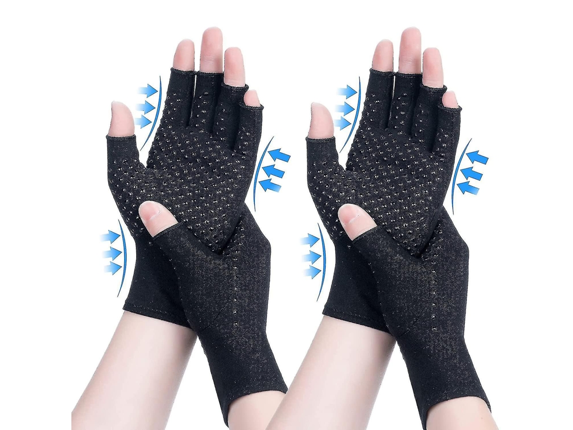 Guantes De Compresión Para Artritis, Alivio Del Dolor, Antideslizantes Con Puntos De Pegamento, Compatibles Con El Trabajo (negro) M