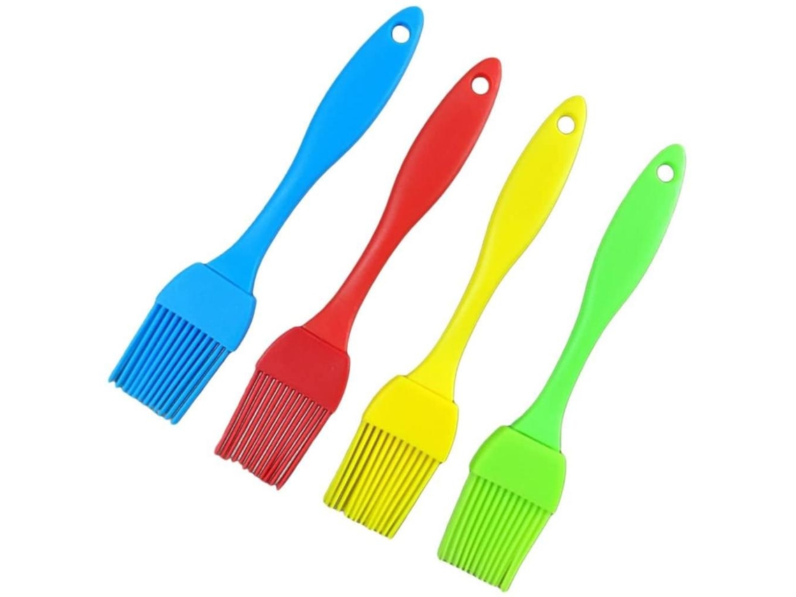 Pinceles de silicona resistentes al calor para repostería (juego de 4) antiadherentes para cocinar, hornear, untar aceite, mantequilla, salsa barbacoa y mucho más.