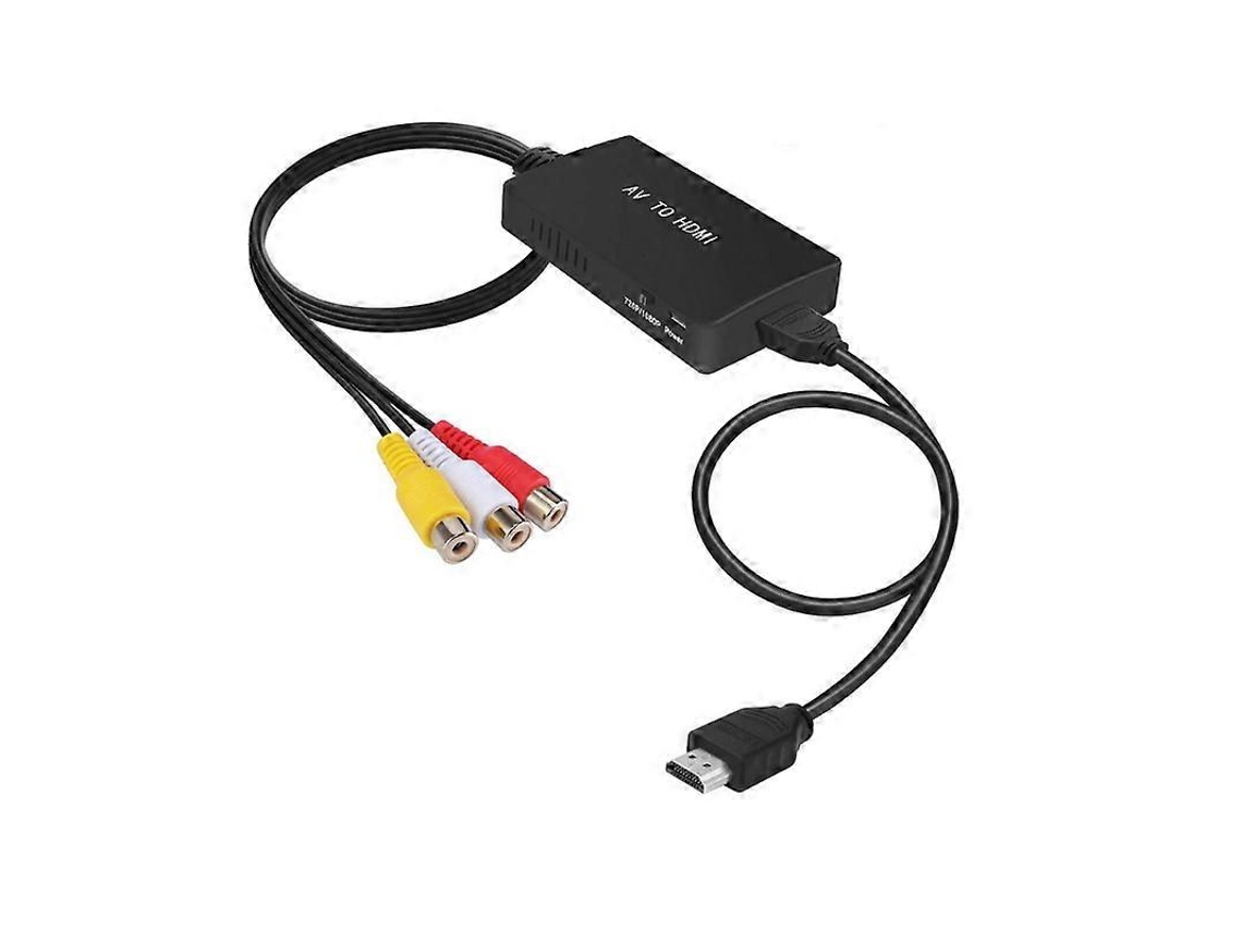 Adaptador convertidor de RCA a HDMI, adaptador de video compuesto a HDMI compatible con 1080p, adaptador Planttsc Hengjian