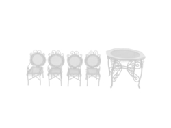 Rebe-5 Peças De Móveis Em Miniatura Para Casa De Bonecas Mesa Cadeira Jardim Exterior 1:12 Decoração Acessório Branco