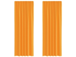 Maison Exclusive - Cortinas De Gasa Con Bolsillos Para Varillas 2 Uds. Naranja