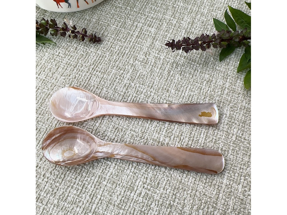 Cucharas De 12 Cm, Color Rosa Y Mango Recto
