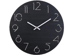 Reloj de pared redondo de cuarzo de madera, decoración moderna para dormitorio u oficina. Gokoco
