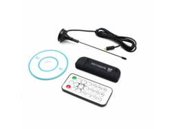 USB2.0 FM DAB DVB-T RTL2832U R820T2 RTL-SDR SDR Dongle Stick Sintonizador de TV digital Receptor INFRARROJO remoto con antena negro