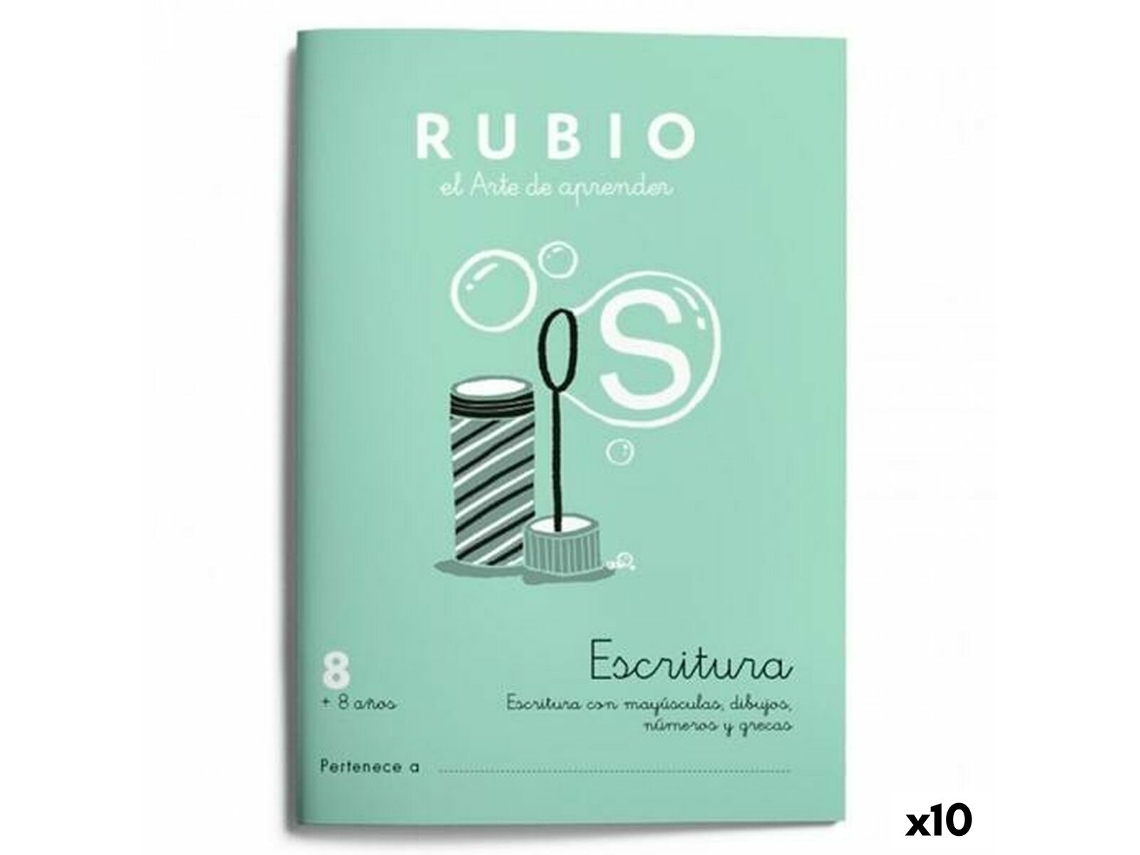 Cuaderno de escritura y caligrafía RUBIO Nº8 A5 Español 20 Hojas (10 Unidades)