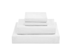TRUYUETY Jogos De Lençóis Queen 100 Algodão Percal Welhome, 4 Peças Com Bolsos Profundos, 1 Lençol Ajustável, 1 Lençol Plano E 2 Fronhas, Branco