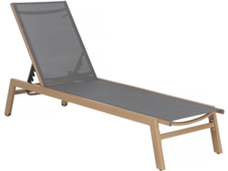 Chaise longue Elysia de aluminio con efecto madera gris - Habitat Et Jardin