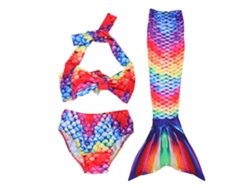 Conjunto de traje de baño de sirena para niños de 3 piezas para niñas Eioororriy