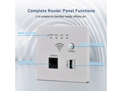 Router Wifi Empotrable En Pared, Punto De Acceso Ap De 300m Con Toma Usb, Carga Wps Y Cifrado.