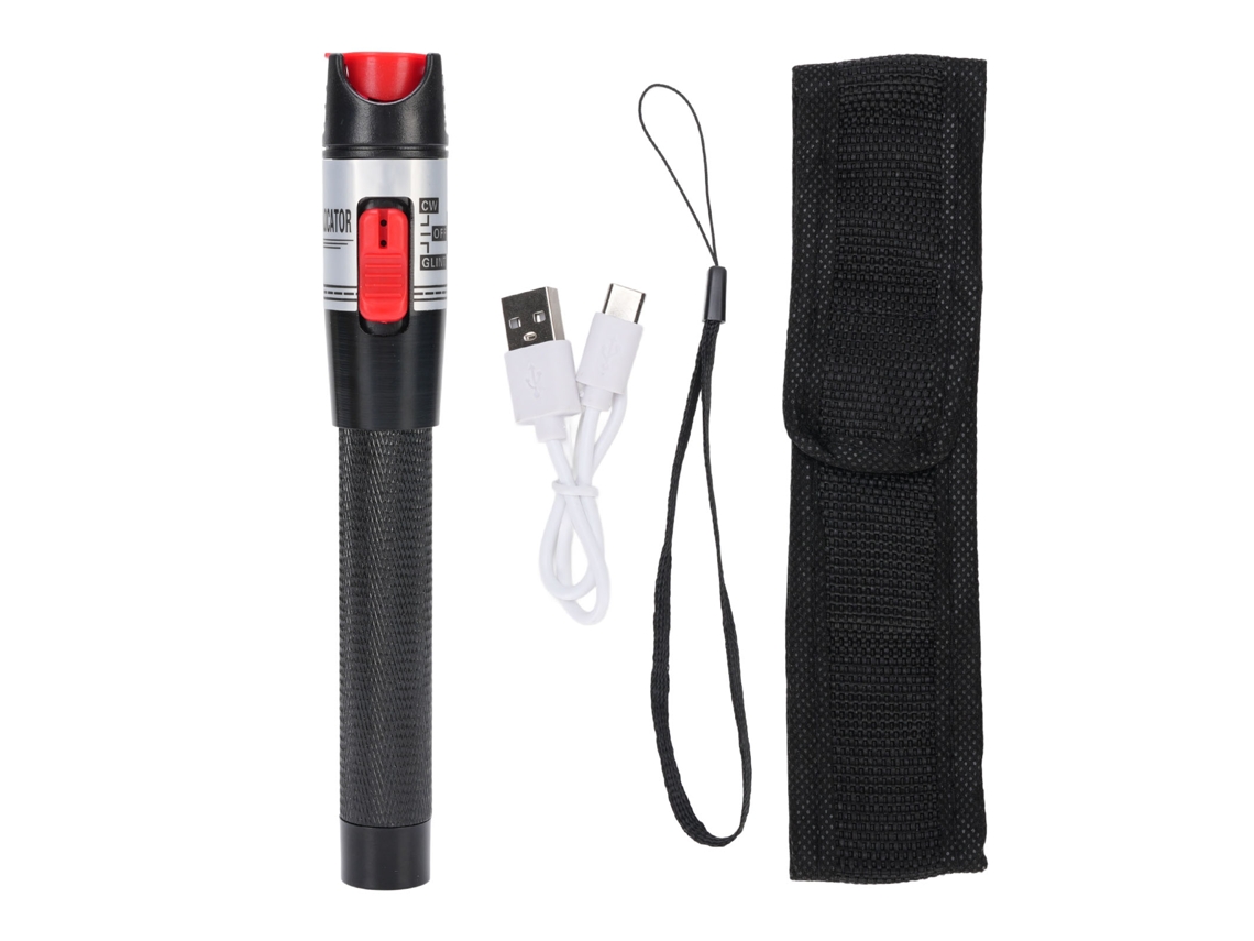 Localizador Visual De Fallos (vfl) De Fibra Óptica Recargable Con Conector Universal De 2,5 Mm Y Alcance De 50 Km.