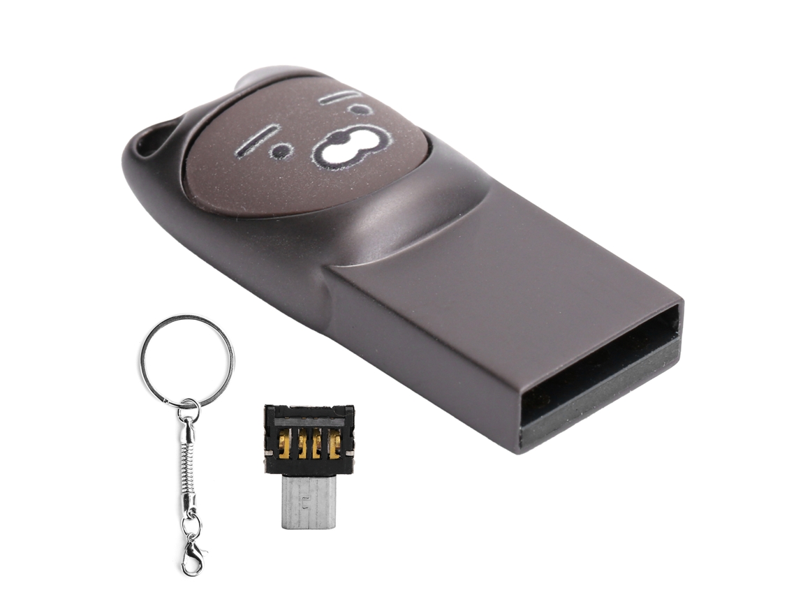 Memoria Usb 2.0 Flash Drive 16gb Transmisión Rápida Con Llavero Gris Oscuro Regalo Original
