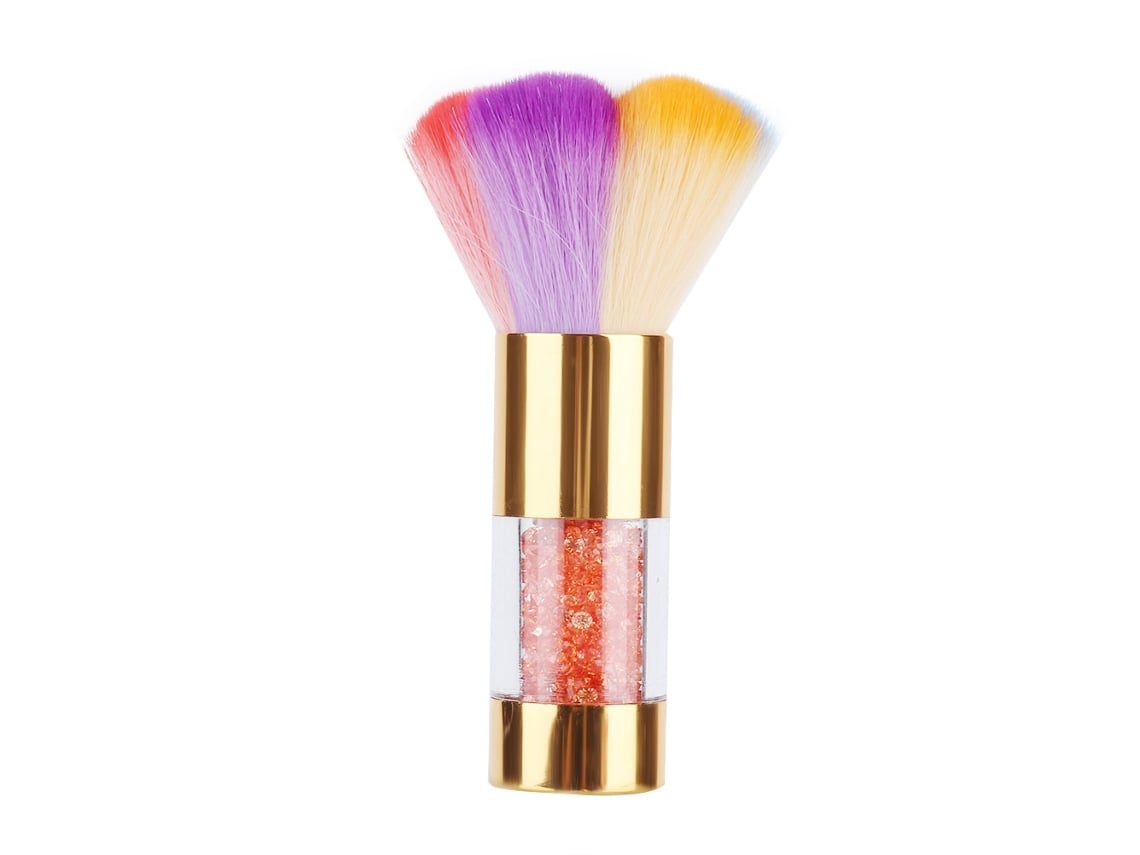 Pincel para pó Rebe-Nail com cabo de strass laranja