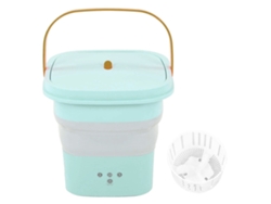 Minilavadora Plegable Con Cesta De Drenaje Para Ropa Interior, Ropa Infantil, Apartamentos, Residencias Estudiantiles, Camping, 100-240v, Azul/verde, Enchufe Europeo.